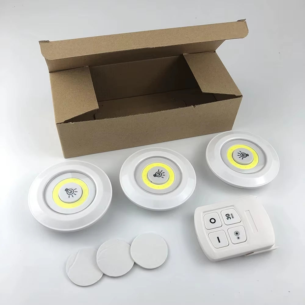 New Dimmable LED under Cabinet Light with Remote Control Battery Operated LED Closets Lights for Wardrobe Bathroom Lightin