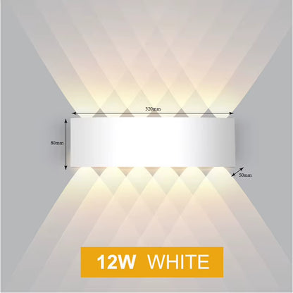 IP65 LED Wall Lamp Aluminium Outdoor Waterproof Garden Fence Sconce Balcony Light Indoor Bedroom Living Room Stairs Wall Light