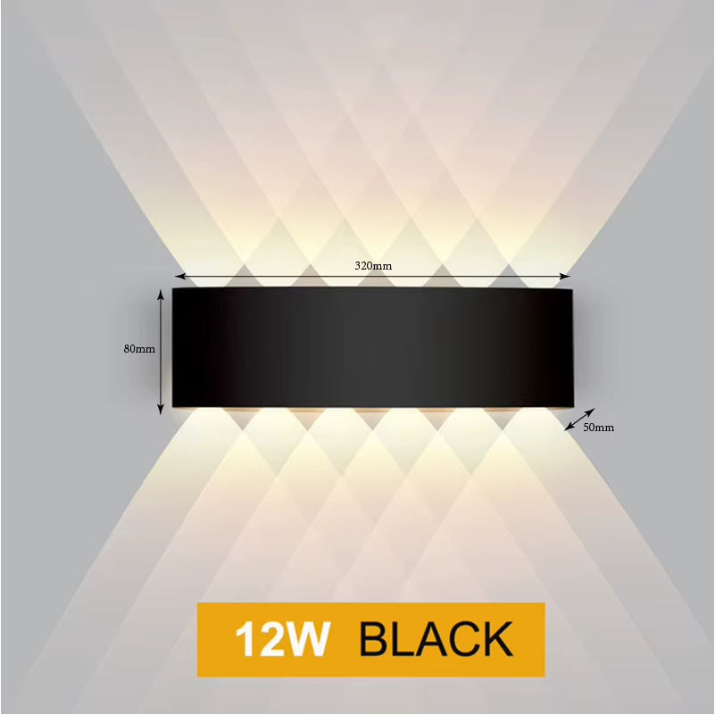 IP65 LED Wall Lamp Aluminium Outdoor Waterproof Garden Fence Sconce Balcony Light Indoor Bedroom Living Room Stairs Wall Light