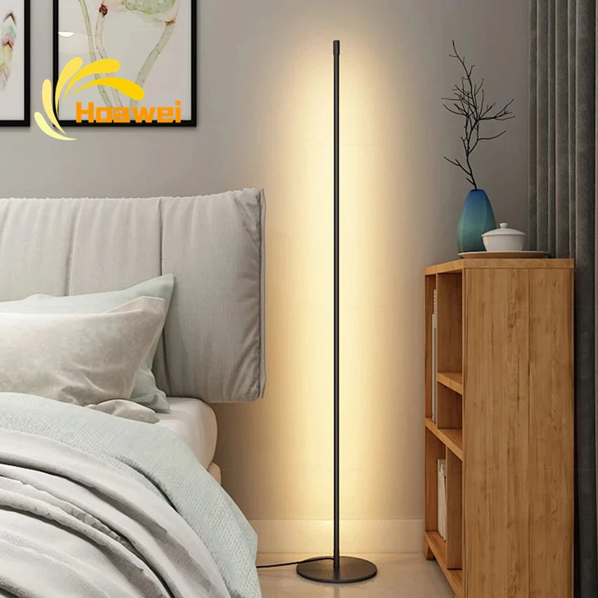 Nordic Dimmable Led Floor Lamps Indoor Lighting Living Room Bedroom Decoration Minimalism Standing Lamps Aluminum Floor Lights