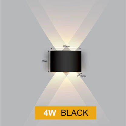 IP65 LED Wall Lamp Aluminium Outdoor Waterproof Garden Fence Sconce Balcony Light Indoor Bedroom Living Room Stairs Wall Light