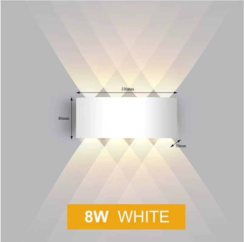 IP65 LED Wall Lamp Aluminium Outdoor Waterproof Garden Fence Sconce Balcony Light Indoor Bedroom Living Room Stairs Wall Light